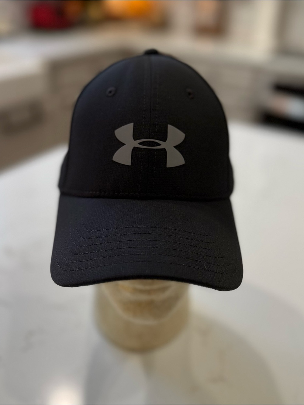 Under Armour Storm Black Hat with Gray Logo Size M/L